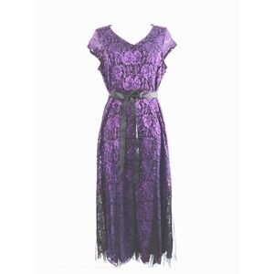 Candalite Maxi Dress Medium Deep Purple Black Stretch Fairy Whimsigoth Vamp NEW